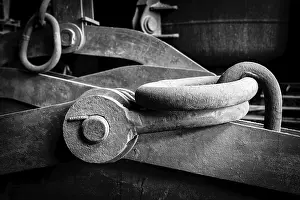 Empty Industrial Landscape Prints: Detail of a steel machine