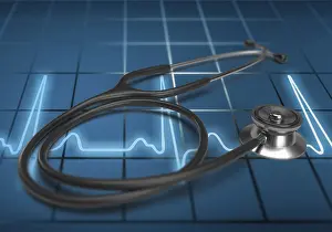 Medical Diagnostic Tools Prints: Stethoscope on ECG