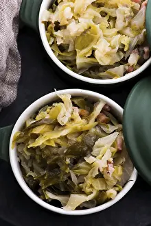 Cabbage Vegetable Recipes Prints: Stew of white cabbage and bacon
