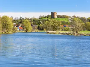 Abandoned Castle Structure Prints: Stolpe Castle over the Oder, landscape in the Oder Valley