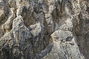 Deserted Cliff Scene Prints: Stone structures, rocky coast, texture