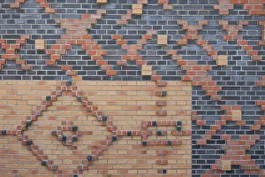 Deserted German Structure Prints: Stone wall with pattern as background