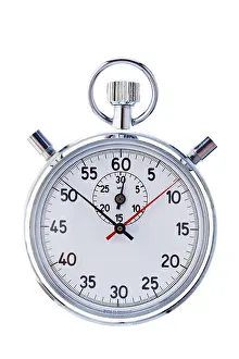 Studio Shot Austria Prints: A stopwatch in front of a white background