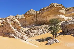 Sultanate Of Oman Sand Structures Prints: Striking rocks surrounded by windswept sand structures