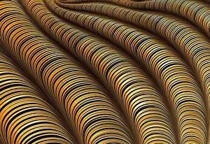 Computer Generated Picture Prints: Striped pipes - abstract computer-generated image