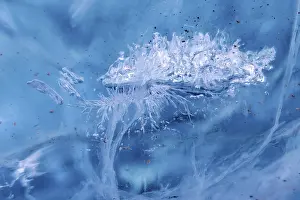 Vatnajokull Ice Cave Prints: Structures in glacial ice, ice cave