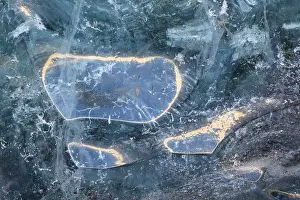 Natural Preserve Landscapes Prints: Structures in glacial ice, ice cave
