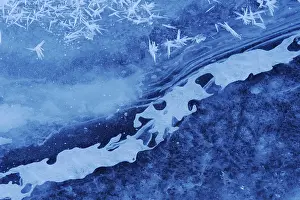 Winter Nature Scene Prints: Structures in an iced up course of a stream