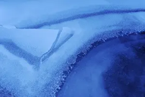 Winter Nature Scene Prints: Structures in an iced up course of a stream