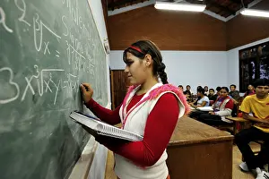 Youth Education Prints: Student solving a math equation
