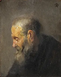 Rembrandt Van Rijn Prints: Rembrandt - Study of an Old Man in Profile Print