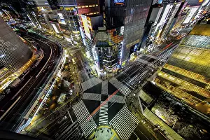 East Asia Cityscape Prints: Sukiyabashi intersection of image
