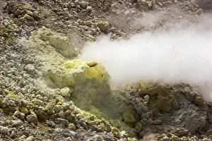 Steam Rising From Volcano Prints: Sulphur steam rising from fumarole
