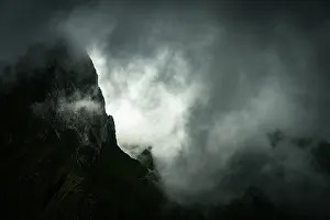 Switzerland Mountain Photography Prints: Summit ridge with dramatic clouds