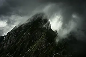 Bernese Oberland Mountains Prints: Summit ridge with dramatic clouds