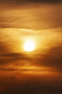 Deserted Evening Sky Prints: Sun behind cloud cover, sunset