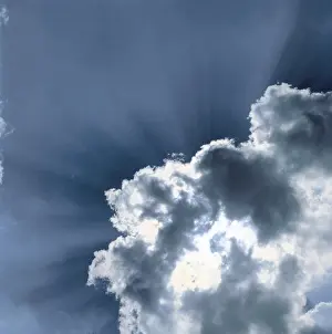 Square Format Photography Prints: Sun behind clouds