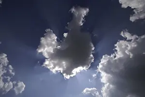 Cloudy Atmosphere Prints: Sun behind white clouds