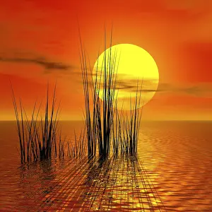 Framed Print : Sunset over the Ocean Print Framed Print : Sunset over the Ocean Print