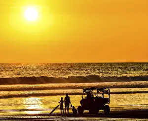 Orange Sunset Atmosphere Prints: Sunset on beach