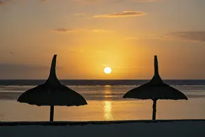Mauritius Prints: Sunset on the Beach, Flic En Flac, Mauritius Print