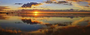 South Island Coastline Prints: Sunset at the Carters Beach, Water reflection