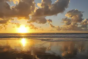 Cloudy Sky Reflections Prints: Sunset and clouded sky reflected in the Atlantic Ocean