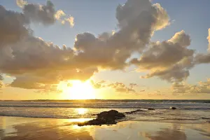 Cloudy Sky Reflections Prints: Sunset and clouded sky reflected in the Atlantic Ocean