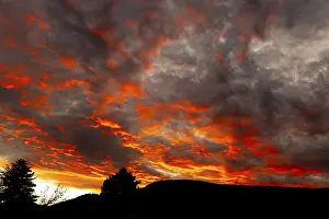Deserted Austrian Landscape Prints: Sunset, Clouds, Lower Austria, Austria