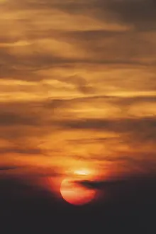 Setting Sun In Germany Prints: Sunset with Cloudy Sky Germany