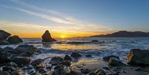 Deserted Beach Evening Prints: Sunset on Marshall's Beach