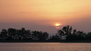 Deserted Waterfront In Austria Prints: Sunset at the Oberer Stinkersee