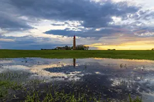 Baltic Sea Evening Atmosphere Prints: Sunset reflection at Flugge lighthouse