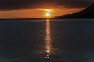 Travel Photography In Europe Prints: Sunset, sun reflected in the water