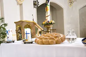 Church Interior Views Prints: Last supper items on an altar