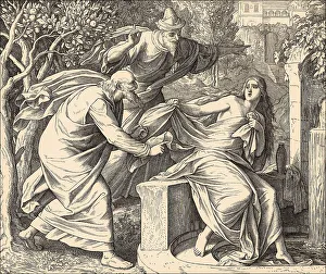 Susanna and Elders Print by Julius Schnorr von Carolsfeld