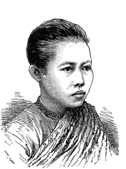 Old Woman Portrait Prints: Swangwadhana p'hra Paramaraja Devi
