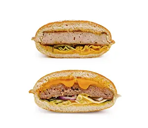Fresh Fruit Desserts Prints: A sweet bread bun is sliced in half