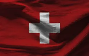 National Colors Symbol Prints: Swiss flag with texture on background