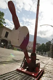 Historic City Centre Spain Prints: Switch lever for tram switch, Soller