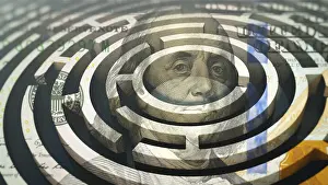 Symbolic Money Image Prints: Symbolic image on the subject of the complexity of the monetary system