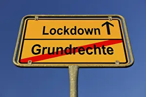 Empty Streets Germany Prints: Symbolic image, suspension of basic rights during lockdown