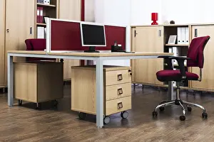 Contemporary Office Setup Prints: Table with computer in a modern office
