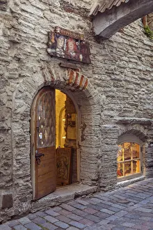 Prints of Tallinn, Estonia - September 29, 2018: The St Catherine's Passage is historical cobbled street in the old town of Tallinn, Estonia Tallinn, Estonia - September 29 Estonia Prints: Tallinn, Estonia - St Catherine's Passage Historical Print
