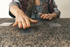 Tarot Reader Prints: Tarot reader preparing to reveal the cards