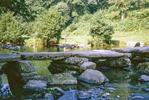 Exmoor National Park Prints: Tarr Steps bascule bridge, River Barle