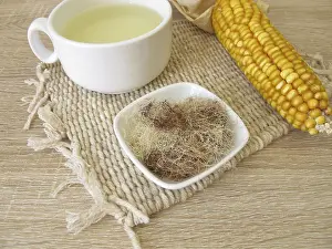 Alternative Medicine Drinks Prints: Tea with corn beard, corn beard tea, Maydis stigma