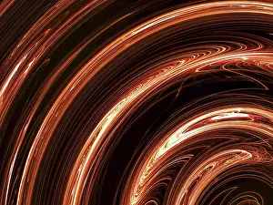 Dark Fractal Background Prints: Tech background - abstract computer-generated image