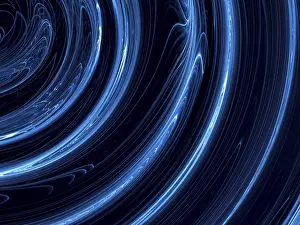Abstract Computer Graphics Prints: Tech blue background - abstract computer-generated image