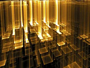 Abstract Fractal Geometry Prints: Technology background - abstract computer-generated 3d illustration